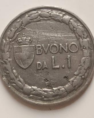 Moneta antica Buono da una Lira 1924