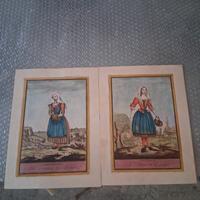 incisioni del 700 dipinte a mano