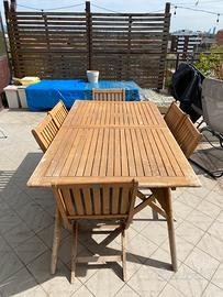 Tavolo da giardino allungabile + 6 sedie