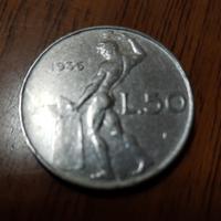 Moneta 50 lire italiane anno 1956