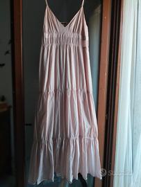 abito lungo rosa cipria