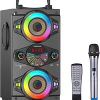 TOMPROAD cassa karaoke con 2 microfoni wireless.