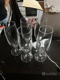Set 5 calici flûte in vetro per spumante