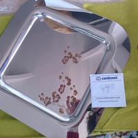 Vassoio Sambonet anni 80  cm 38x38 decoraz rame e