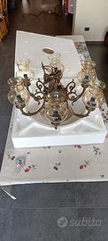 Lampadario antico FBAI in ottone