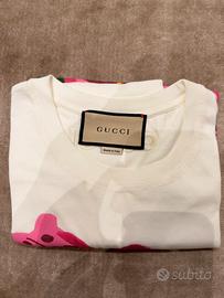 T-shirt Gucci x Ken Scott Print Giglio Rosa