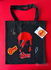 Set David Bowie - Tote Bag + 2 Patch + Portachiavi