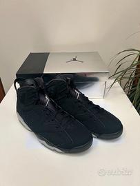 Nike Air Jordan 6 Retro Black Metallic Silver 44 n