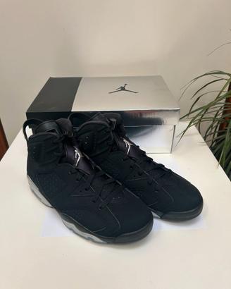 Nike Air Jordan 6 Retro Black Metallic Silver 44 n