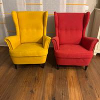 Poltrona gialla e rossa ikea