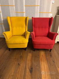 Poltrona gialla e rossa ikea