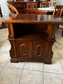 Mobiletto porta tv ed oggetti vintage legno