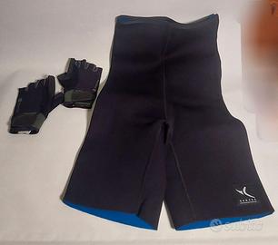 Guanti bodybuilding pantaloncini modellanti DOMYOS