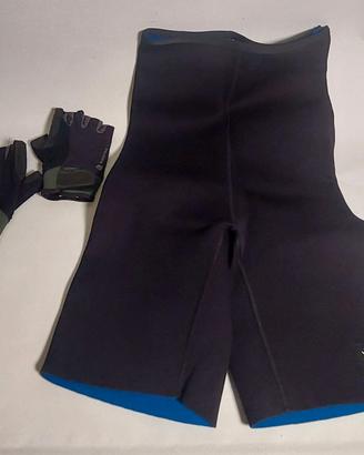 Guanti bodybuilding pantaloncini modellanti DOMYOS