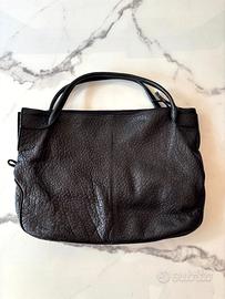 Borsa nera a mano vintage in simil-pelle