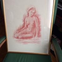 Nudo G. Tarantino 1972 a sanguigna vintage