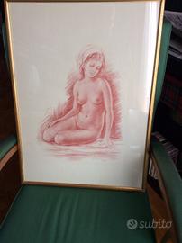 Nudo G. Tarantino 1972 a sanguigna vintage