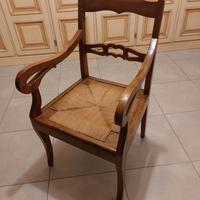 ANTICA ELEGANTE SEDIA in LEGNO di NOCE