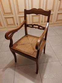ANTICA ELEGANTE SEDIA in LEGNO di NOCE