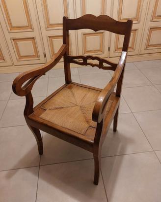 ANTICA ELEGANTE SEDIA in LEGNO di NOCE