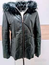 Splendido Giubbotto Maryrose in Vera Pelle con Cap