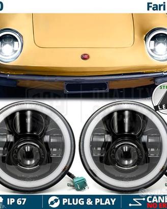 Coppia FARI LED 7 Pollici PER FIAT 850 Angel Eyes