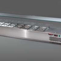 Vetrina refrigerata ingredienti pizza, inox L2000