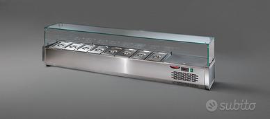 Vetrina refrigerata ingredienti pizza, inox L2000