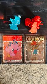 Carte Digimon con statuine di gomma