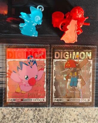 Carte Digimon con statuine di gomma