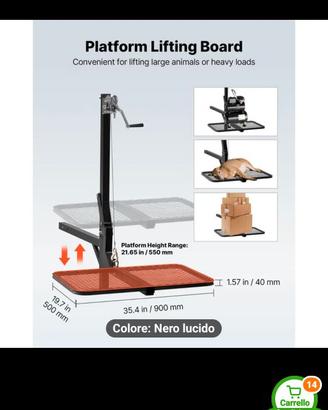 pedana per pik up con Verricello manuale