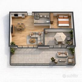 Ampio bilocale a Seregno con terrazzo e cantina