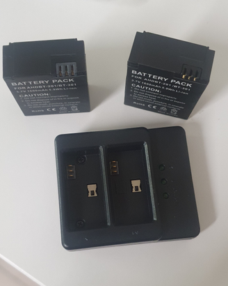 2 batterie+caricatore per telecamera / foto