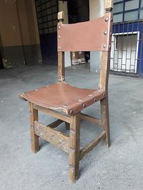 Sedie legno seduta in Cuoio coppia