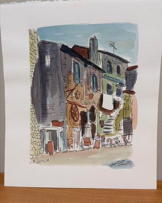 QUADRO DISEGNO AD ACQUERELLO FIRMATO MARIO LIVIO