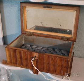 Cofanetto portagioie legno con segreti primi '900