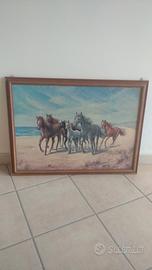 Quadro "cavalli in spiaggia"