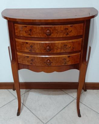 Comoncino intarsiato 3 cassetti stile Luigi XV