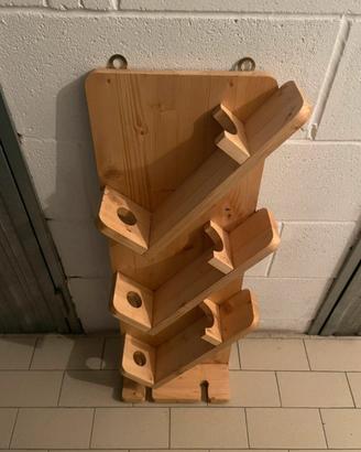 Porta calici e bottiglia in legno