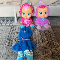 2 Bambole Cry Babies grandi + vestitino ricambio