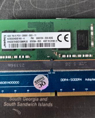 Kingstone 4GB SODIMM DDR4 2666Mhz