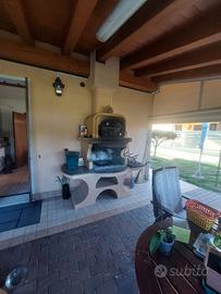 BARBECUE IN MURATURA  CON FORNO PIZZA  PALAZZETTI 