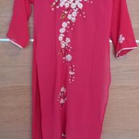 Abito orientale fucsia ricami margherita Carnevale