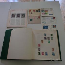 Lotto filatelico album 100 francobolli buste 