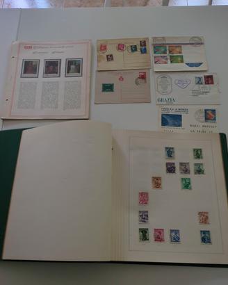 Lotto filatelico album 100 francobolli buste 