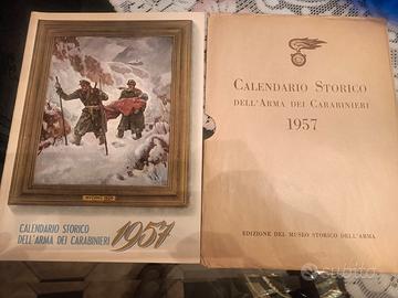 Calendario Carabinieri 1957 completo di velina