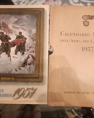 Calendario Carabinieri 1957 completo di velina