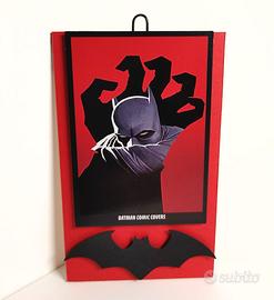 Targa legno Batman rosso (7,5x12cm)