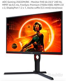 Monitor Gaming Aoc 25g3zm/bk 240hz 24”
