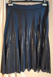 Gonna plissettata blu notte